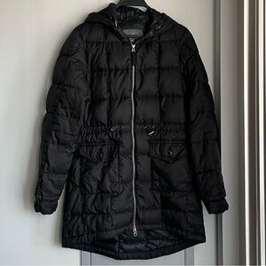 EDDIE BAUER Women's Black Quilted Hooded Parka Jacket